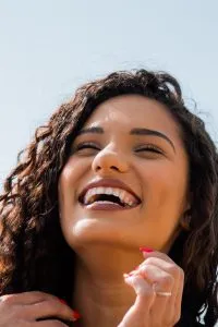 Face shot of smiling girl
