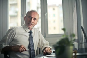 Businessman sitting at a table